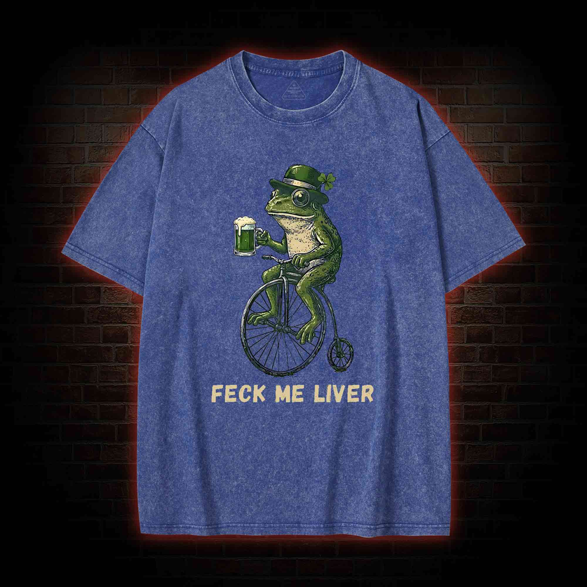 Funny Irish Frog Washed T-shirt