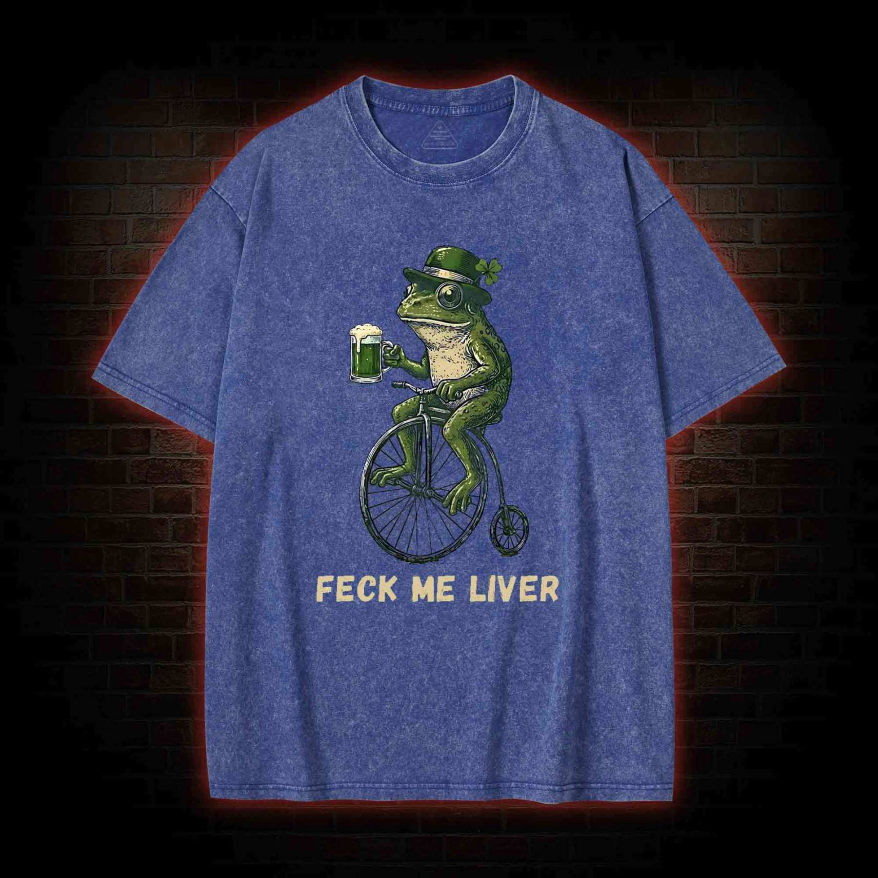 Funny Irish Frog Washed T-shirt