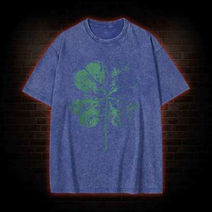 Large 4 Leaf Clover Washed T-shirt
