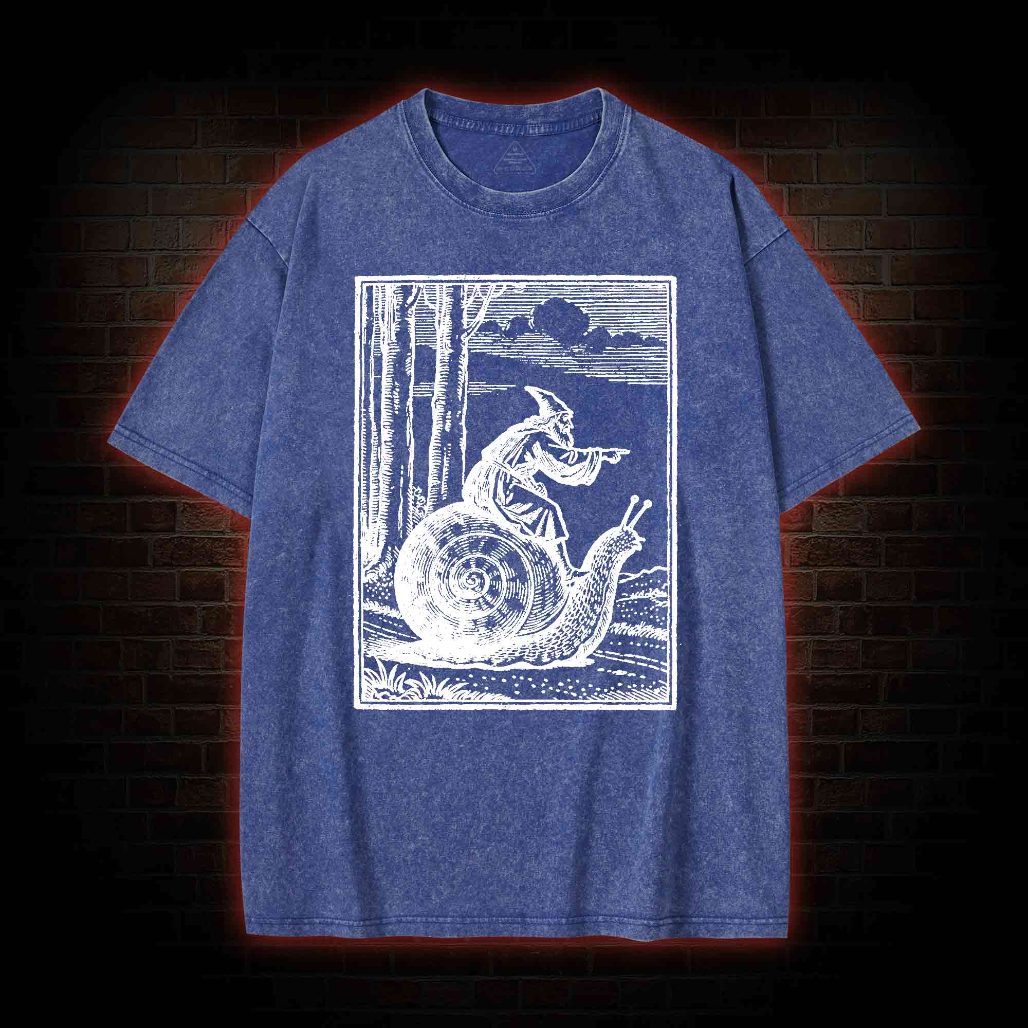 Medieval Snail Rider Washed T-shirt