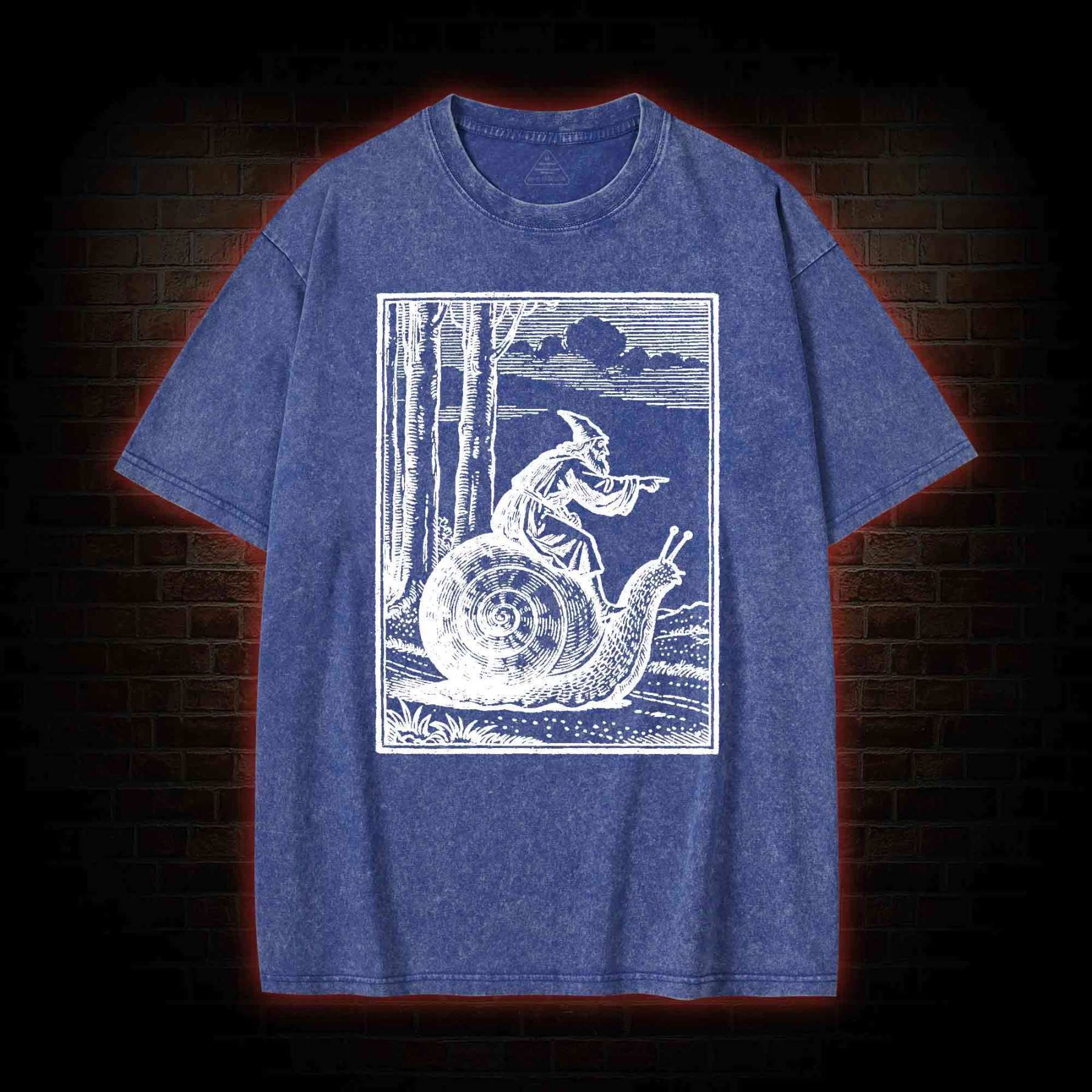Medieval Snail Rider Washed T-shirt
