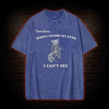 Sometimes When I Close My Eyes I Can't See Washed T-shirt