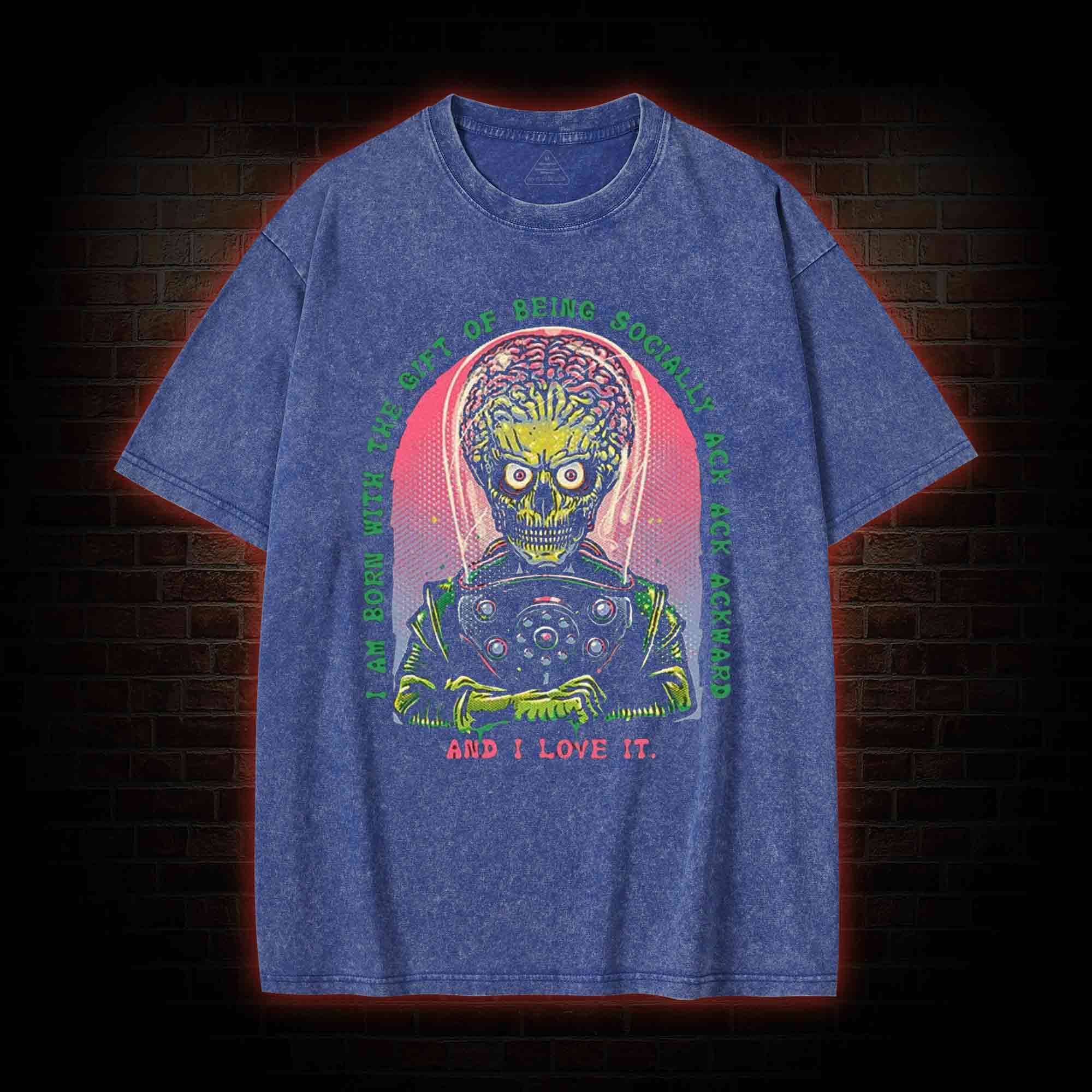 Socially Ack Ack Ackward Washed T-shirt