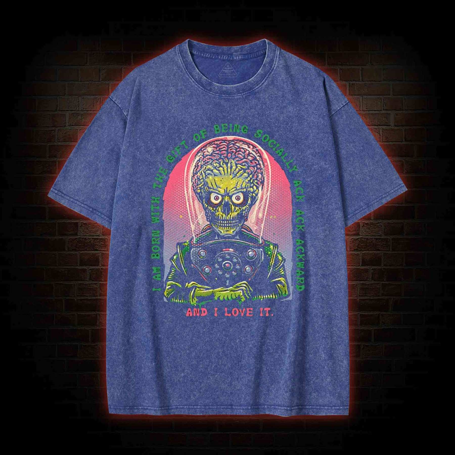 Socially Ack Ack Ackward Washed T-shirt