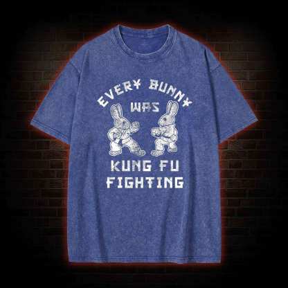 Kung Fu Fighting Bunny Washed T-shirt