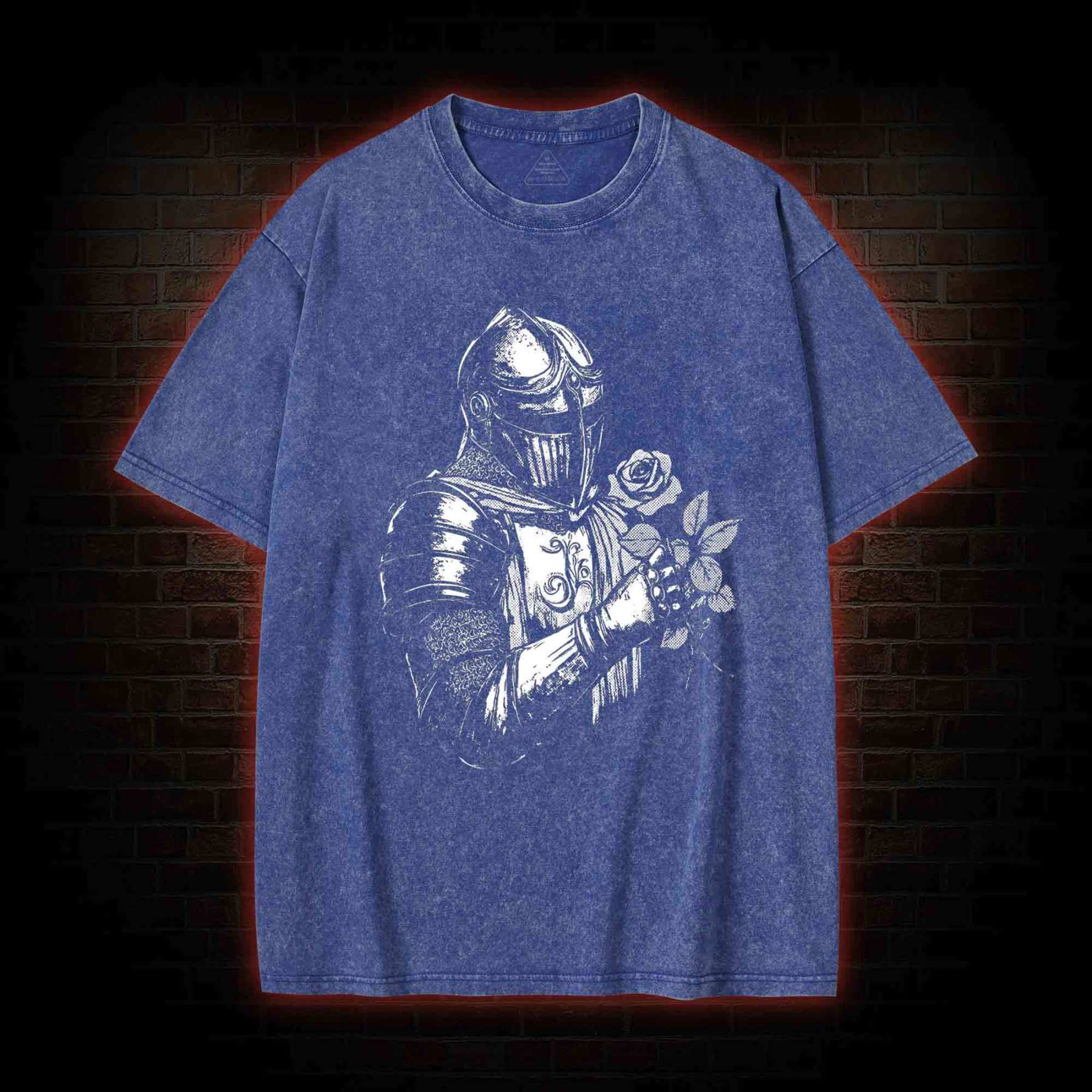 Knight Holding Roses Washed T-shirt