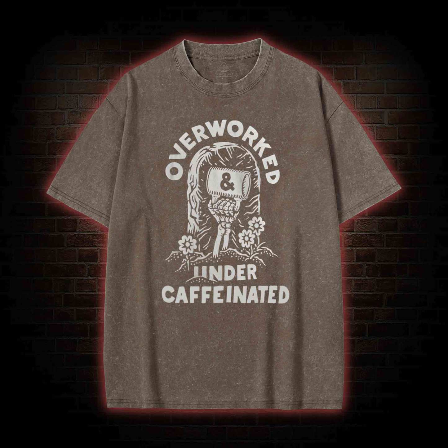 Over Worked Under Caffeinated Washed T-shirt