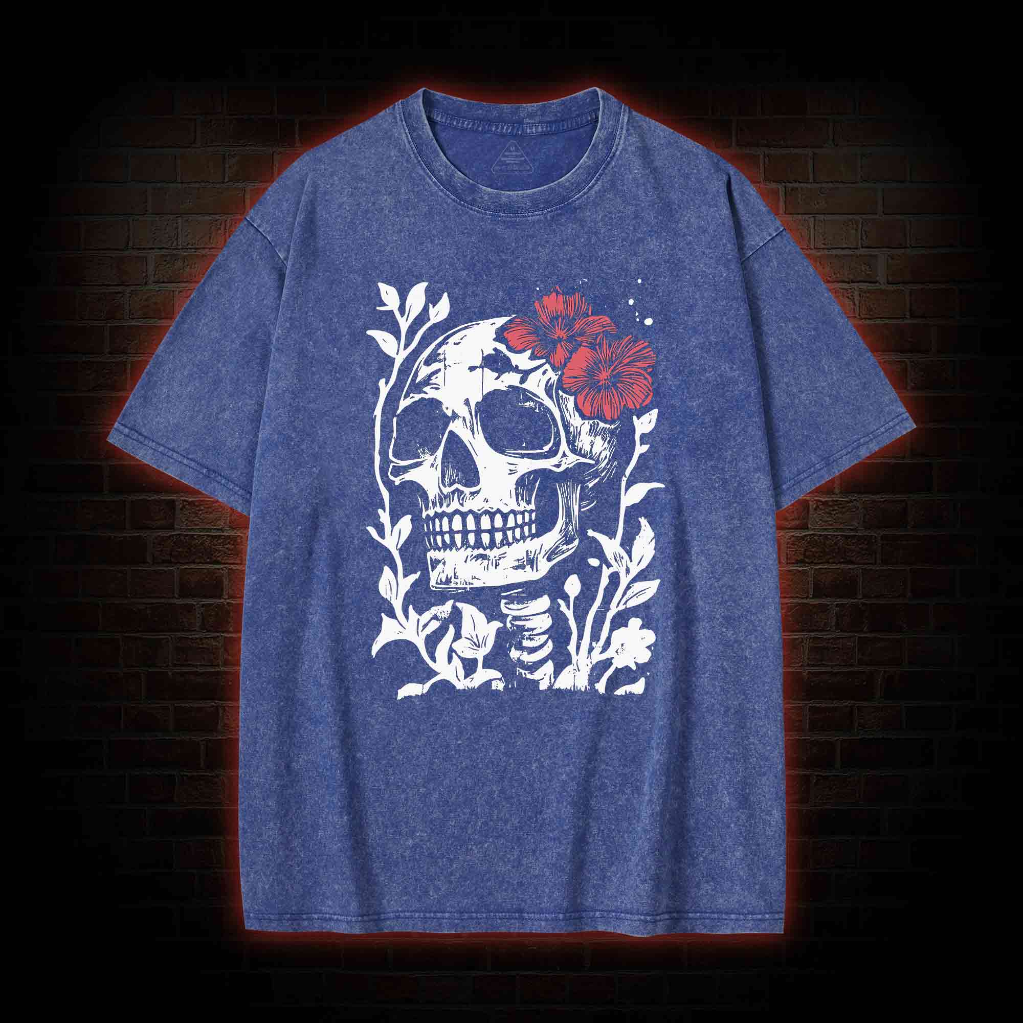 Flower Skull Washed T-shirt