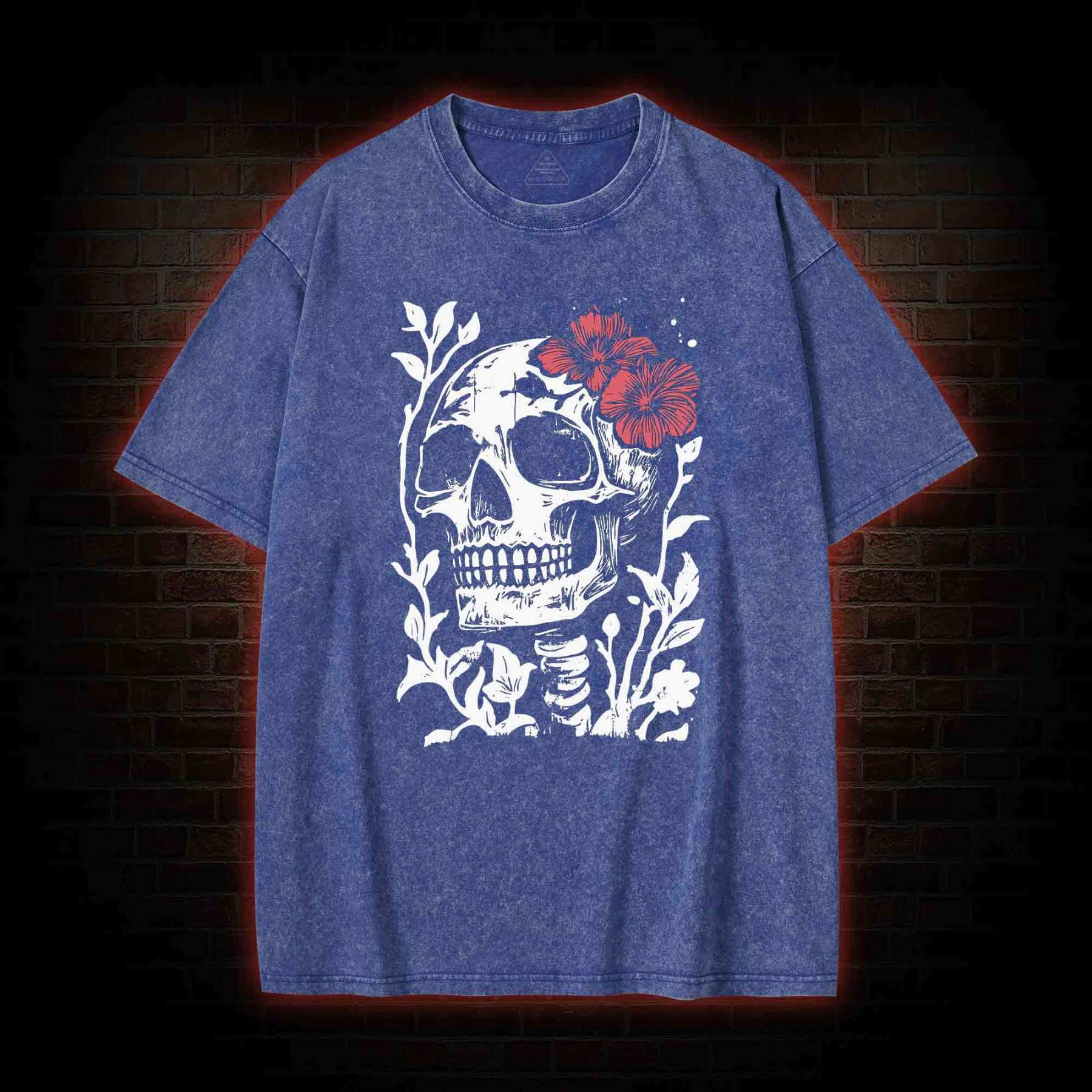 Flower Skull Washed T-shirt