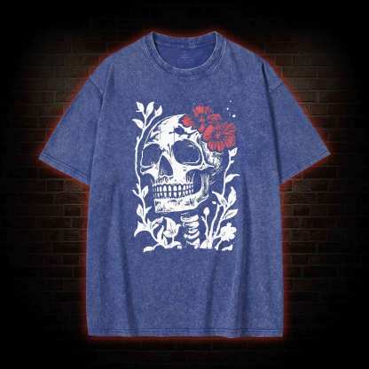 Flower Skull Washed T-shirt
