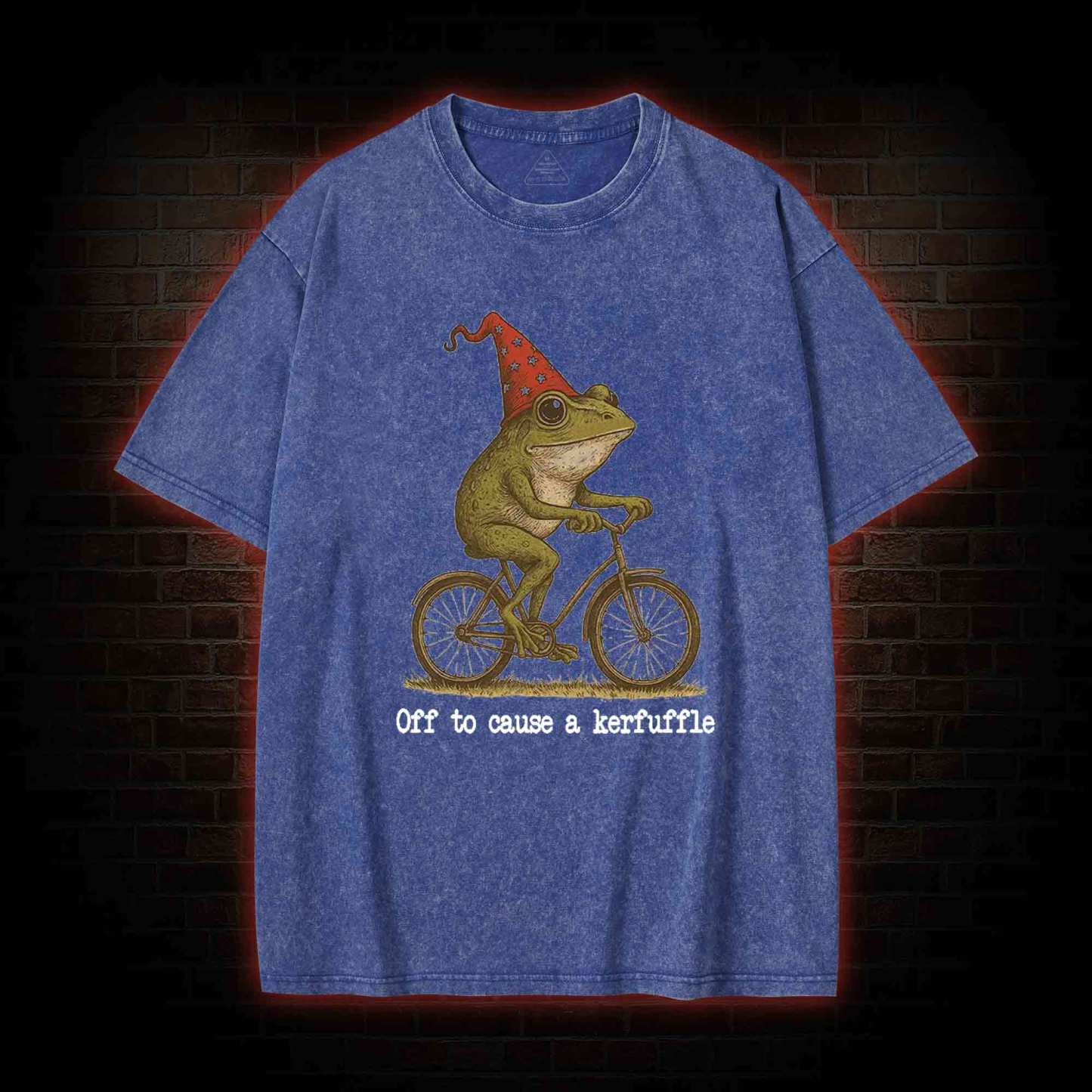 Off to Cause a Kerfuffle Frog Washed T-shirt