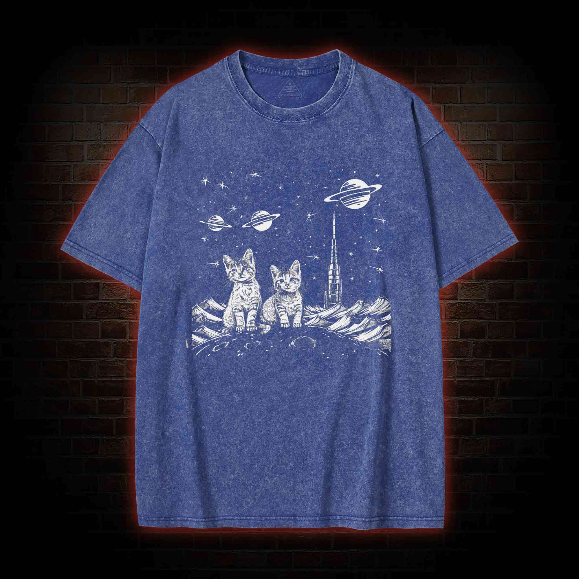 Space Kittens Washed T-shirt