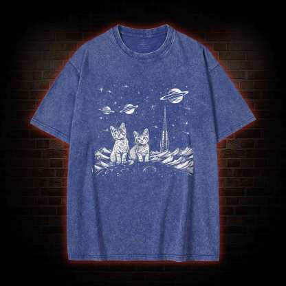 Space Kittens Washed T-shirt