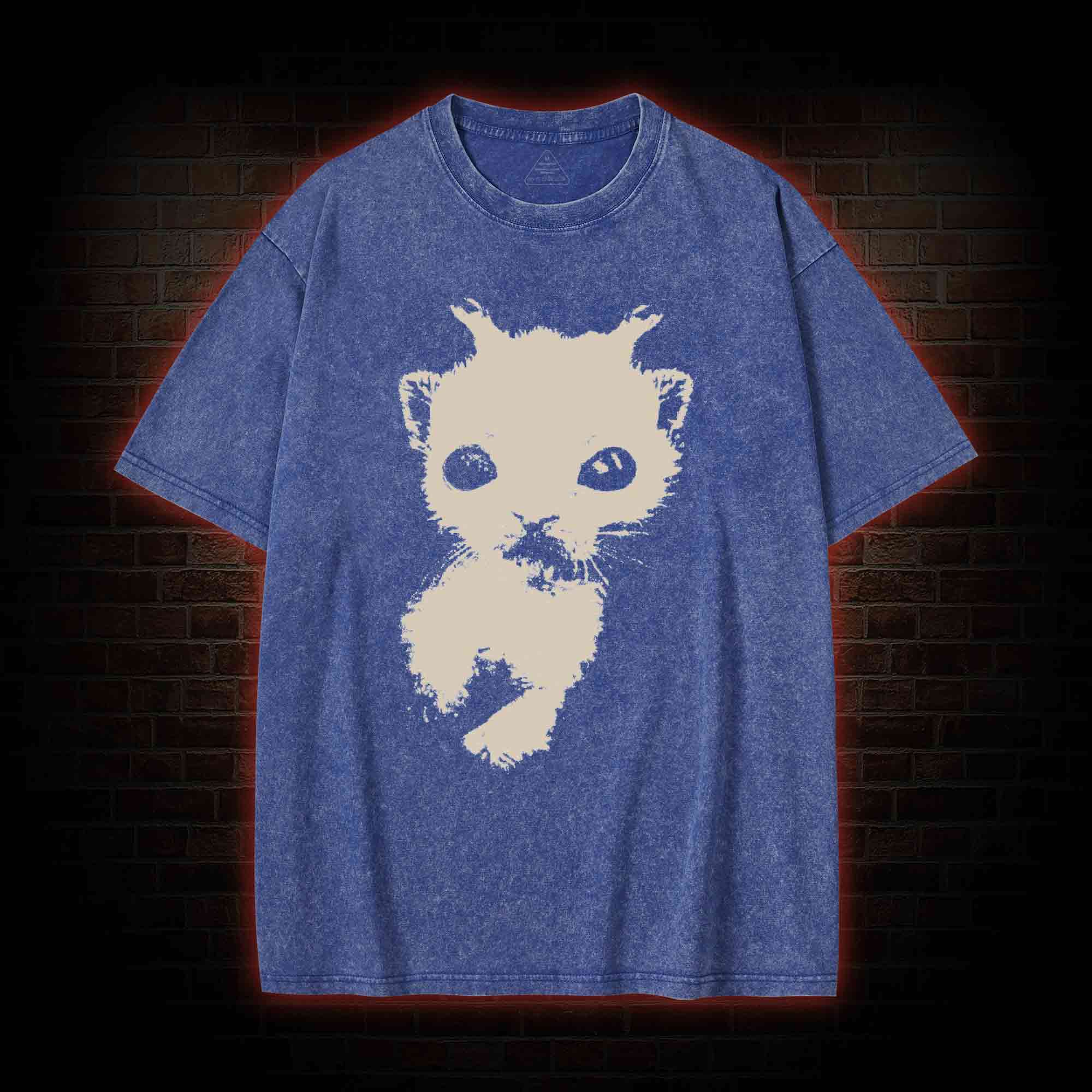 Silly Cat Alien Washed T-shirt