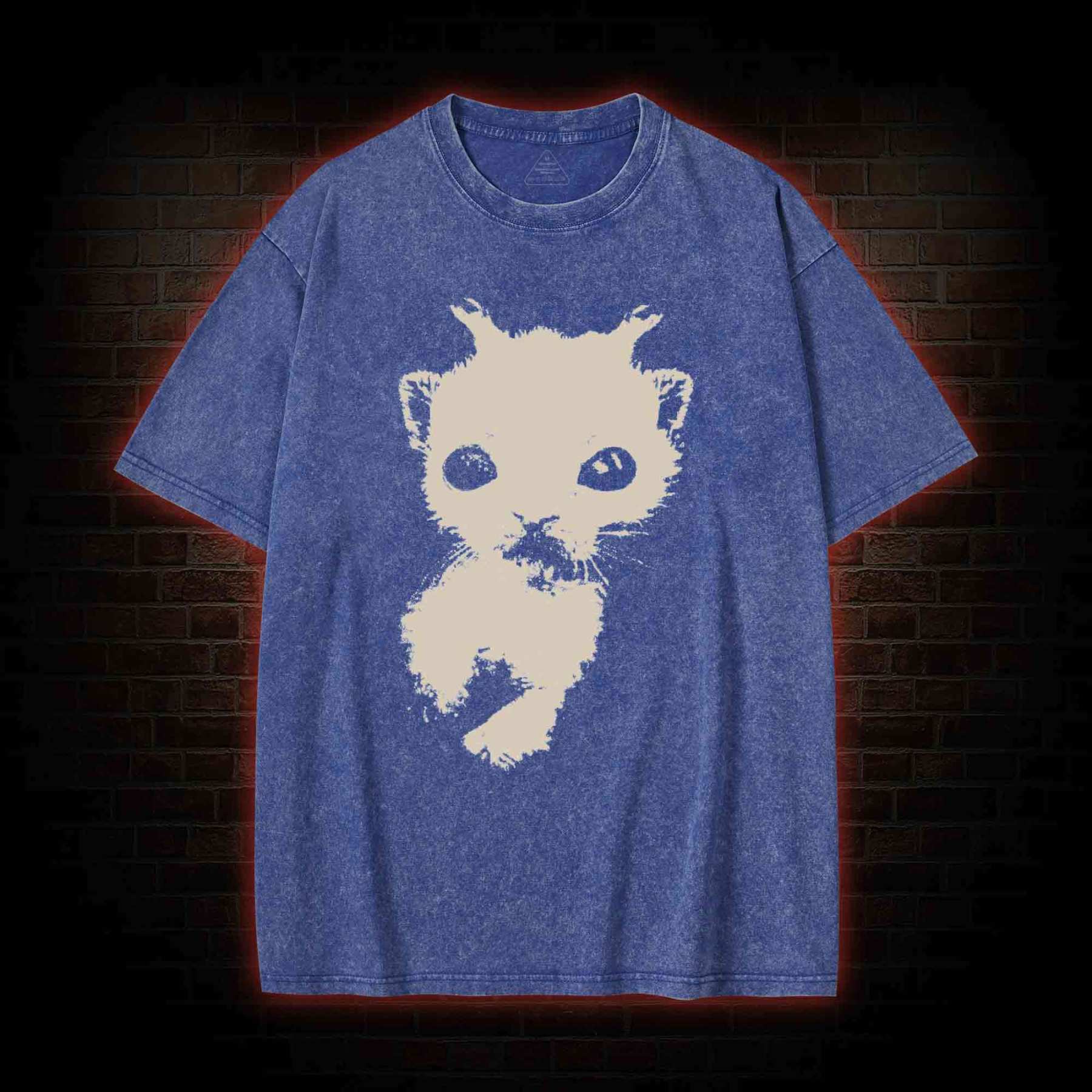 Silly Cat Alien Washed T-shirt