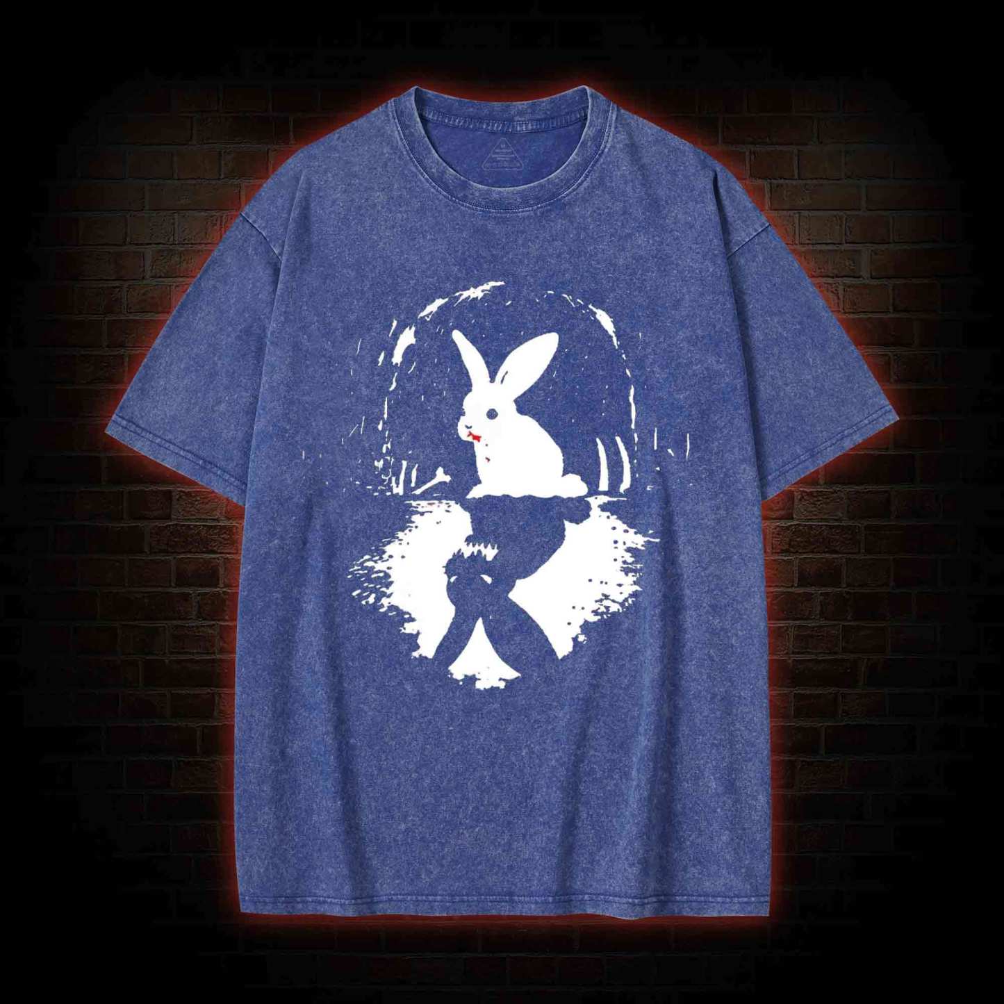Surreal Duality Rabbit Reflection Washed T-shirt