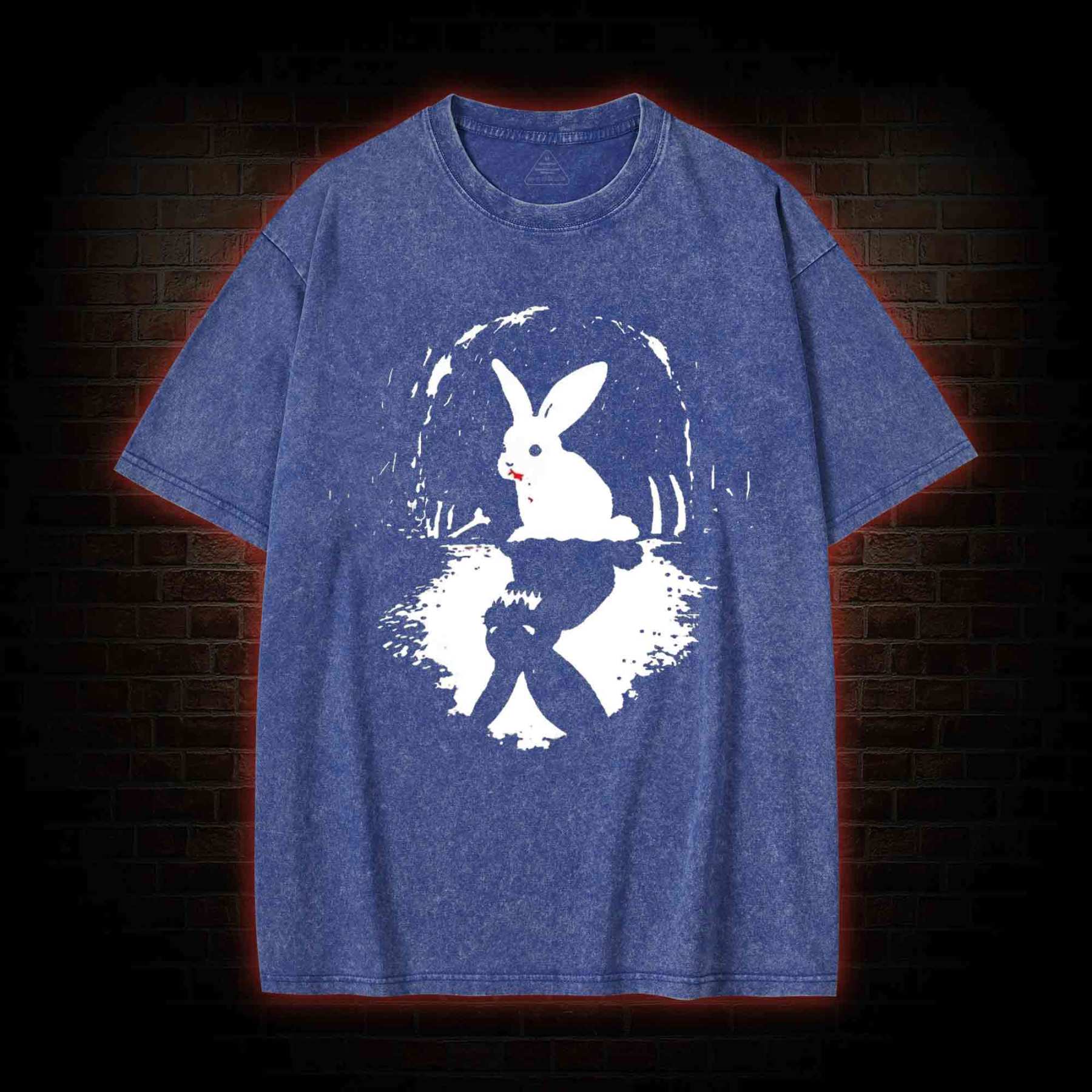 Surreal Duality Rabbit Reflection Washed T-shirt