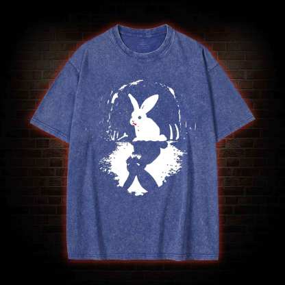 Surreal Duality Rabbit Reflection Washed T-shirt