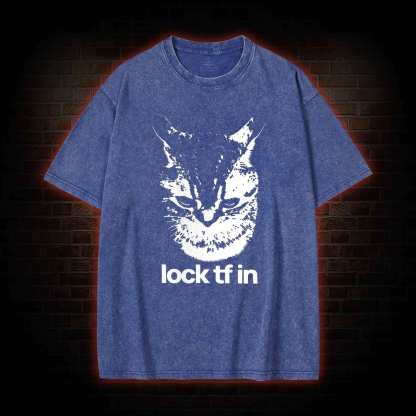 Lock TF in Cat Washed T-shirt