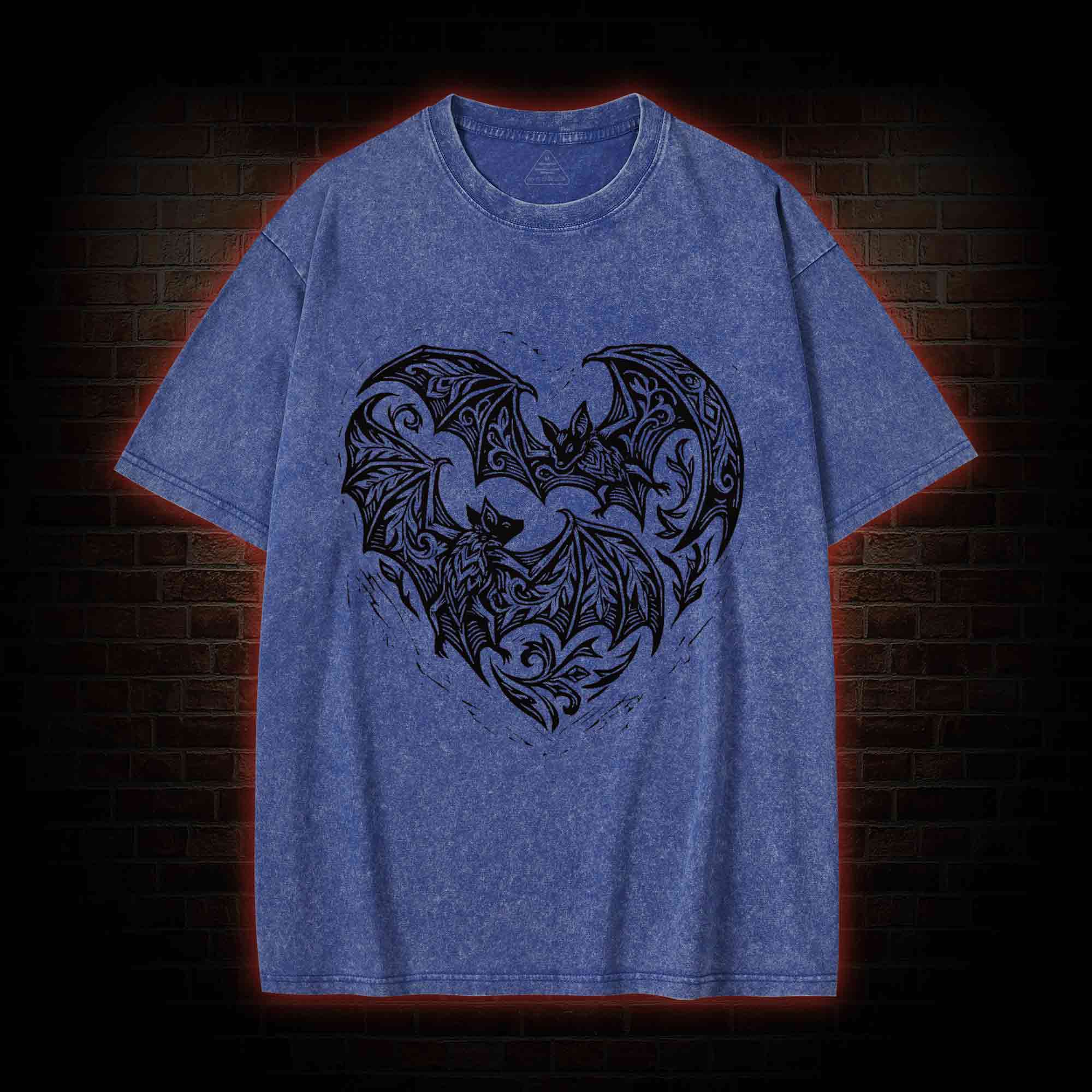 Vampire Bat Heart Washed T-shirt