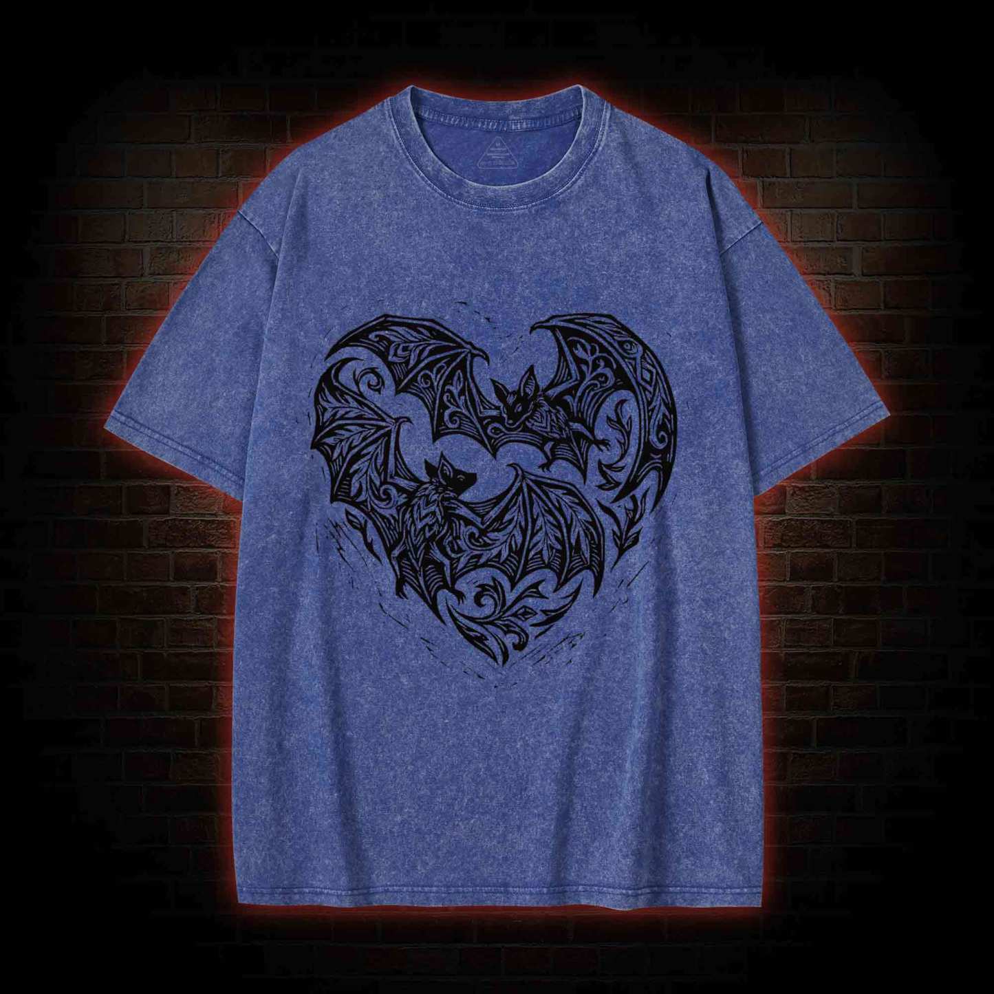 Vampire Bat Heart Washed T-shirt