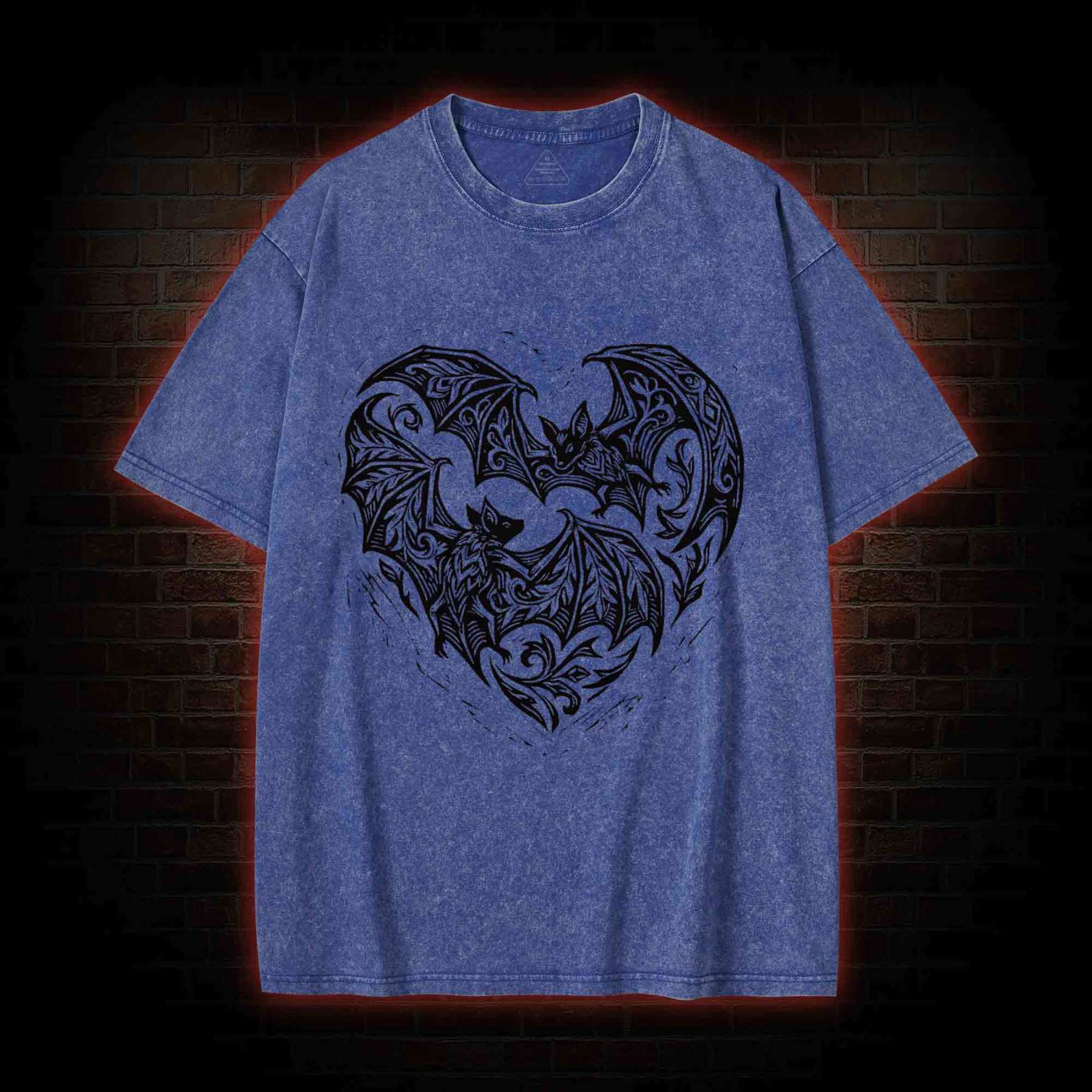 Vampire Bat Heart Washed T-shirt