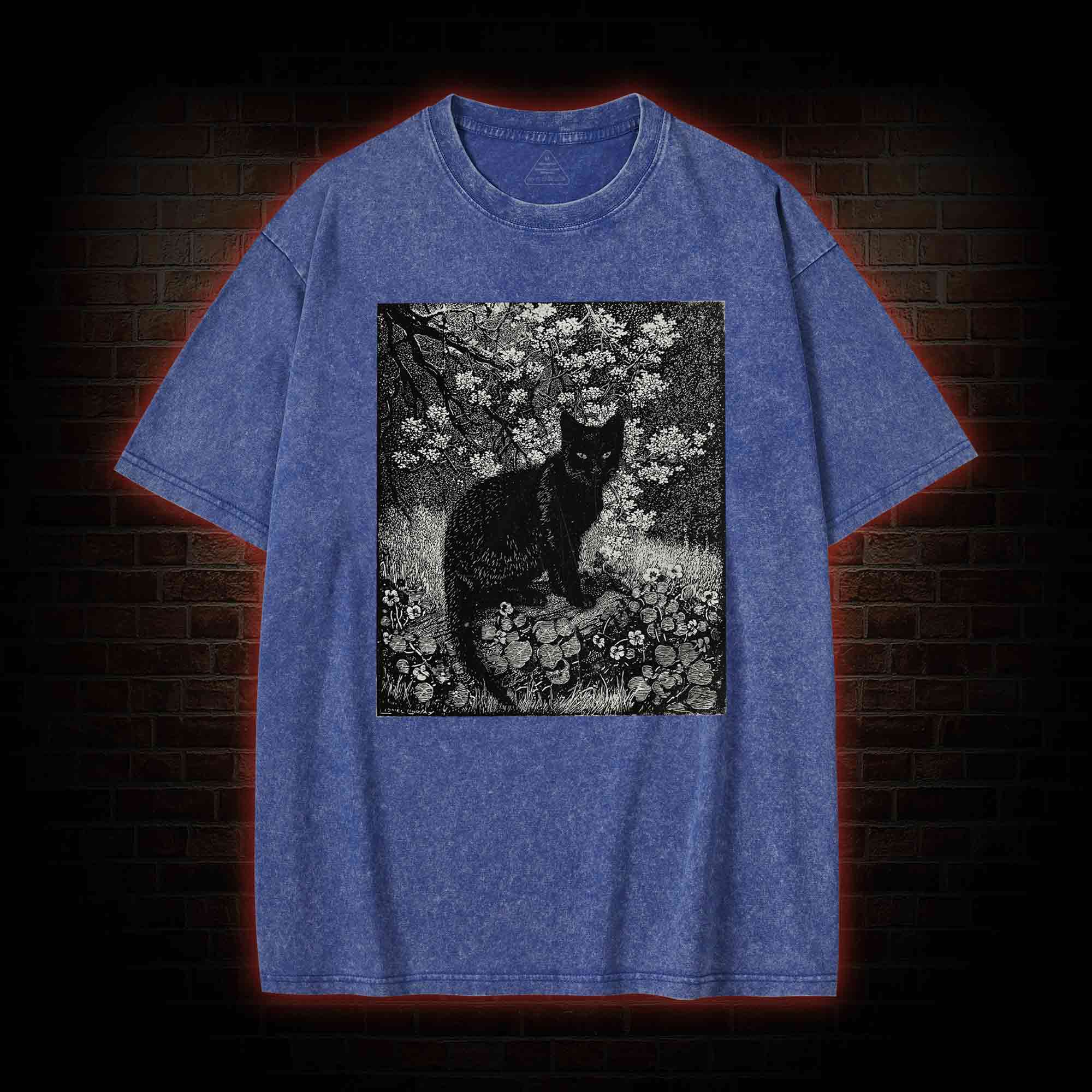 Vintage Black Cat Washed T-shirt