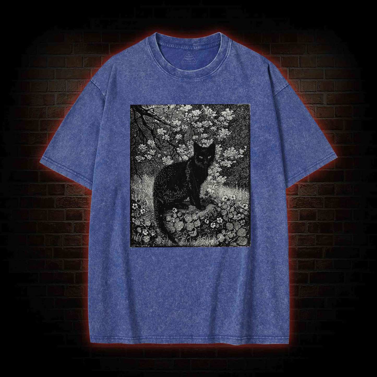 Vintage Black Cat Washed T-shirt