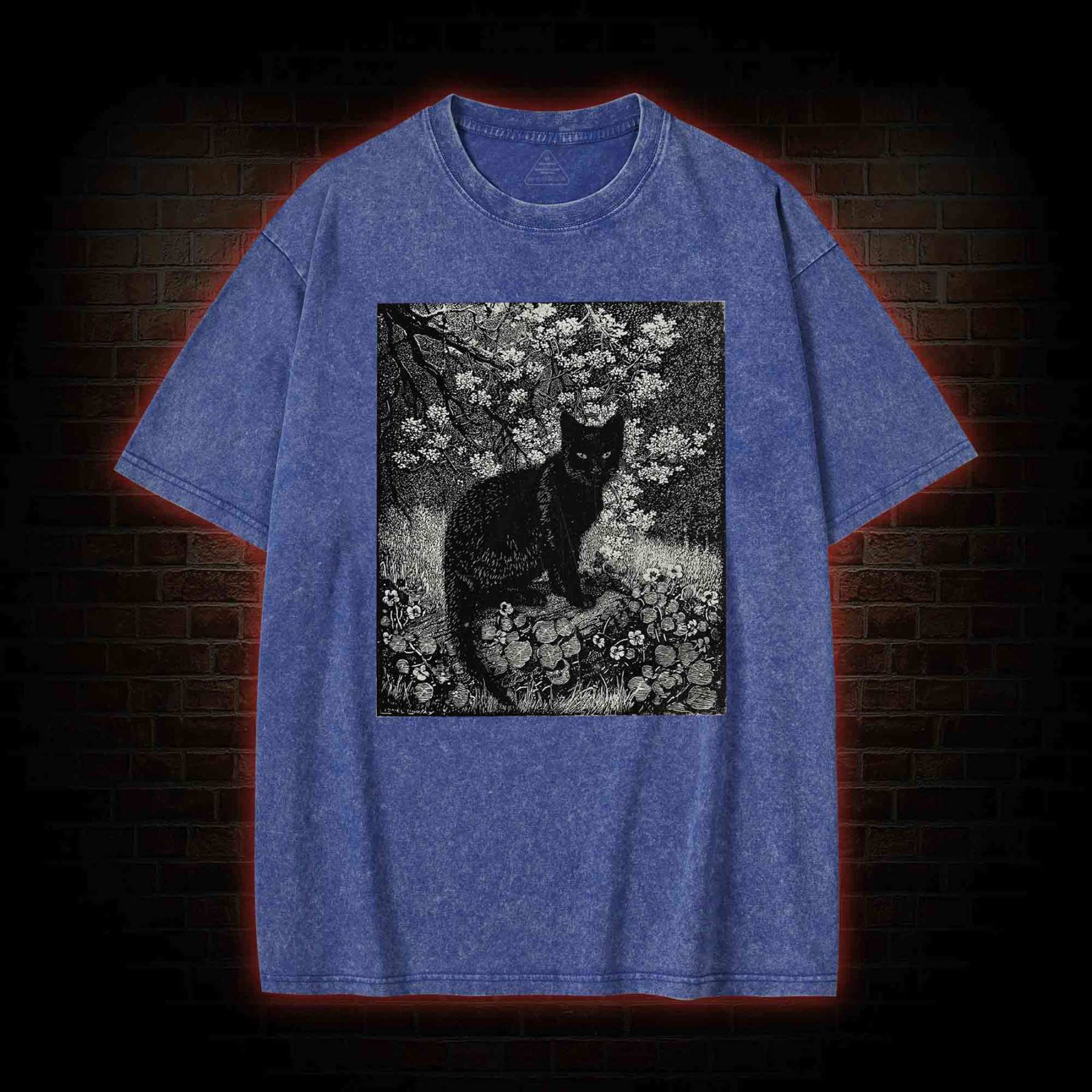 Vintage Black Cat Washed T-shirt