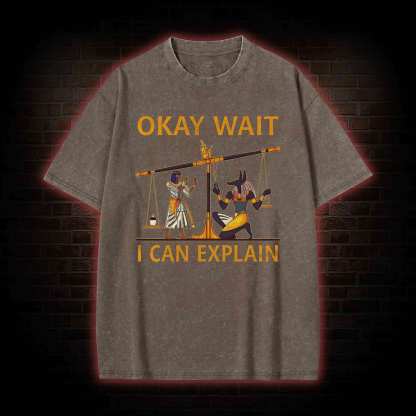 Okay Wait I can Explain Washed T-shirt