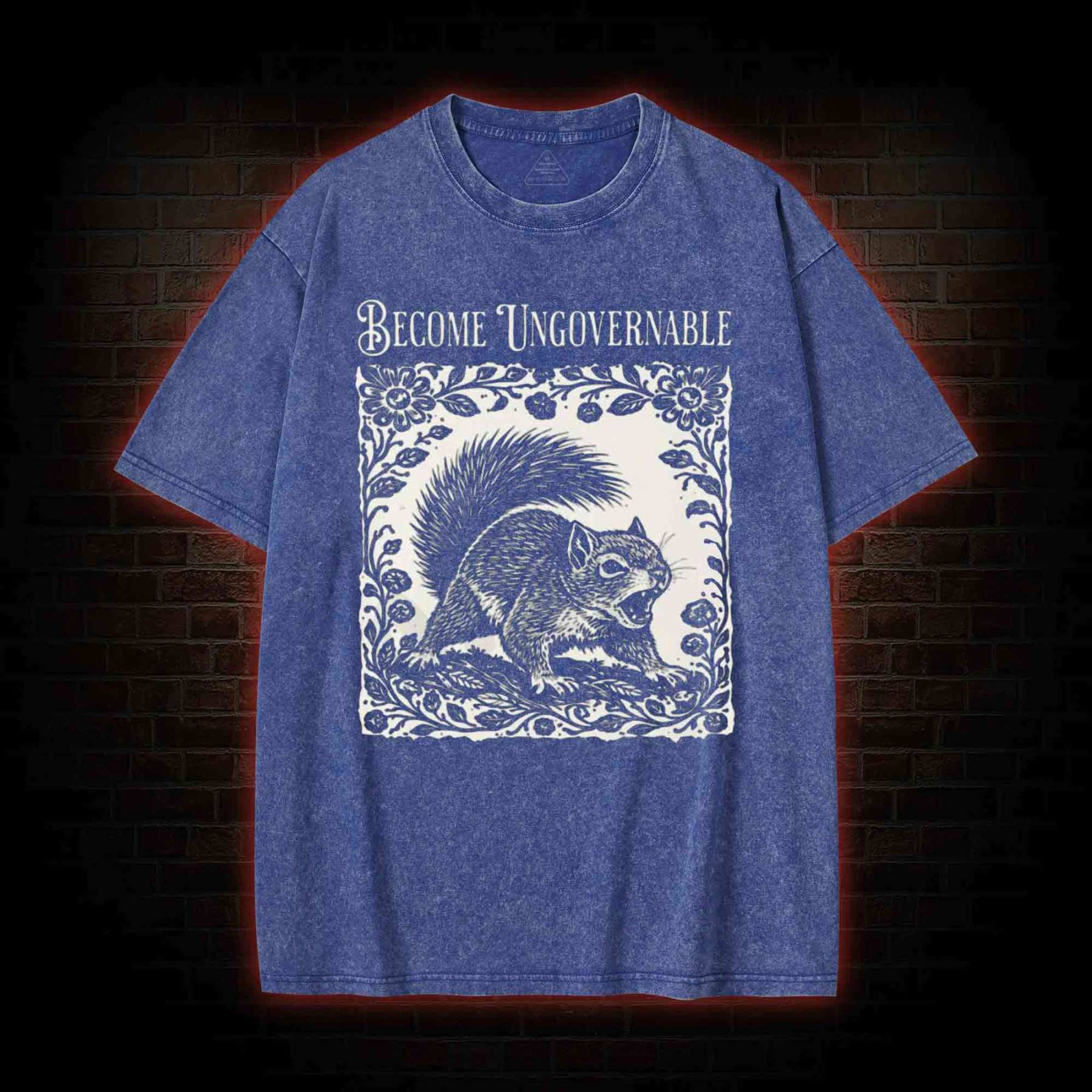 Become Ungovernable Squirrel Washed T-shirt