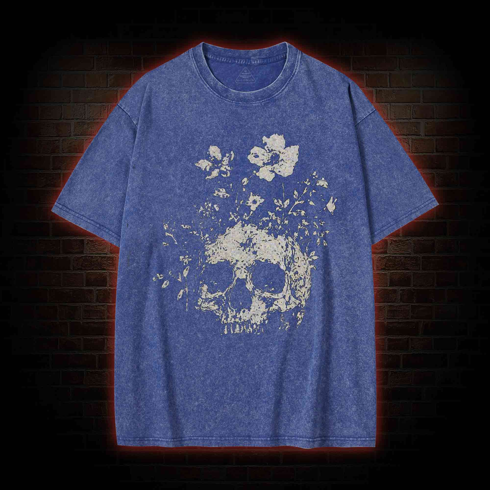 Floral Skull Washed T-shirt