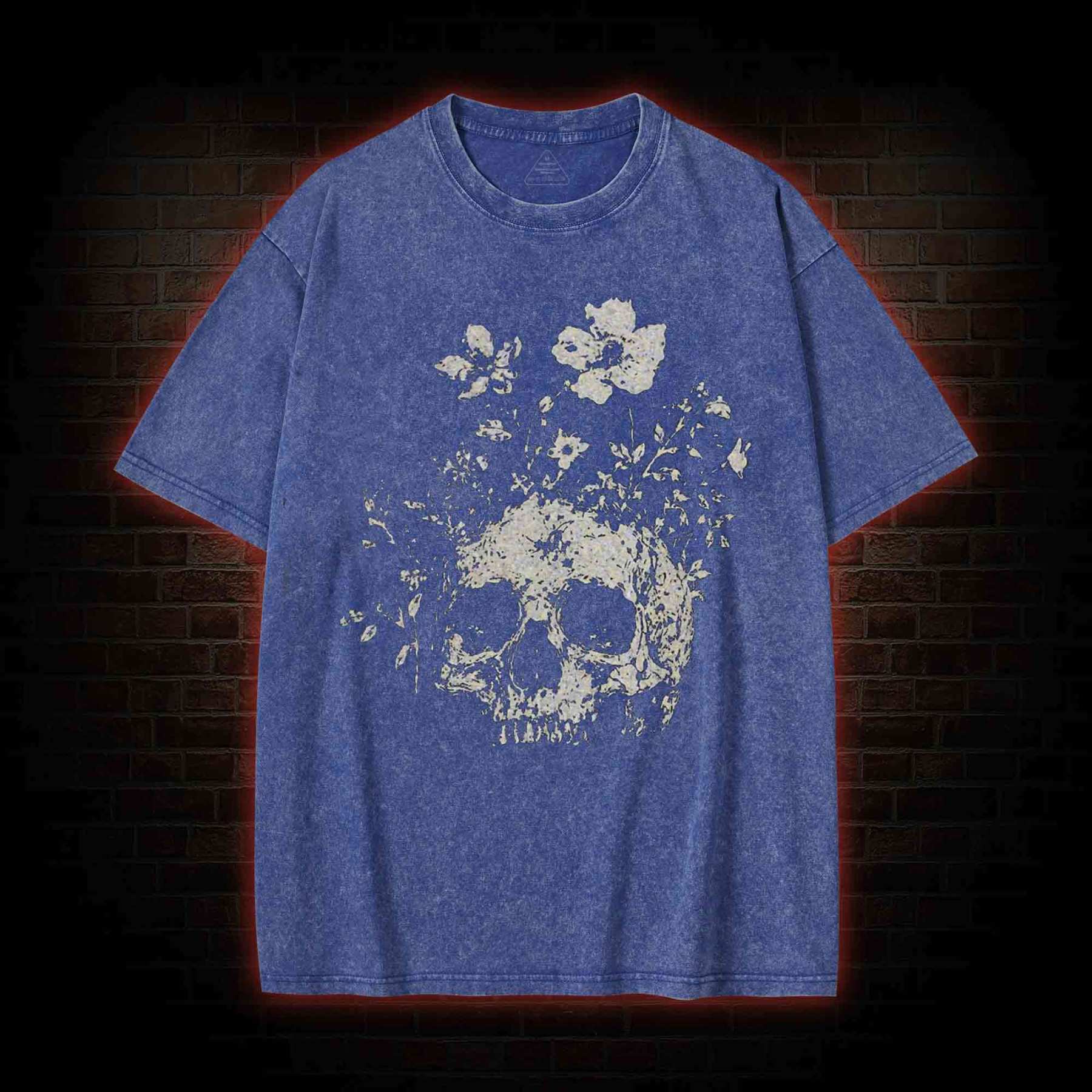 Floral Skull Washed T-shirt