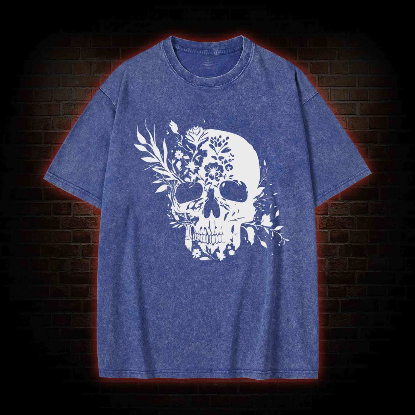 Skull Floral Washed T-shirt