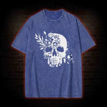 Skull Floral Washed T-shirt
