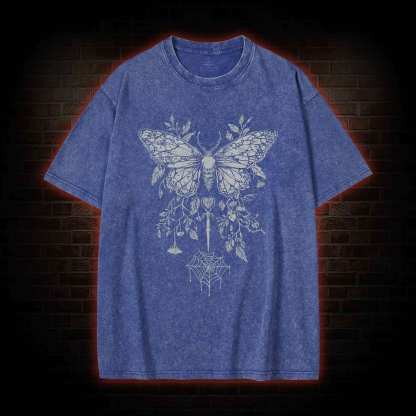 Goth Butterfly Washed T-shirt