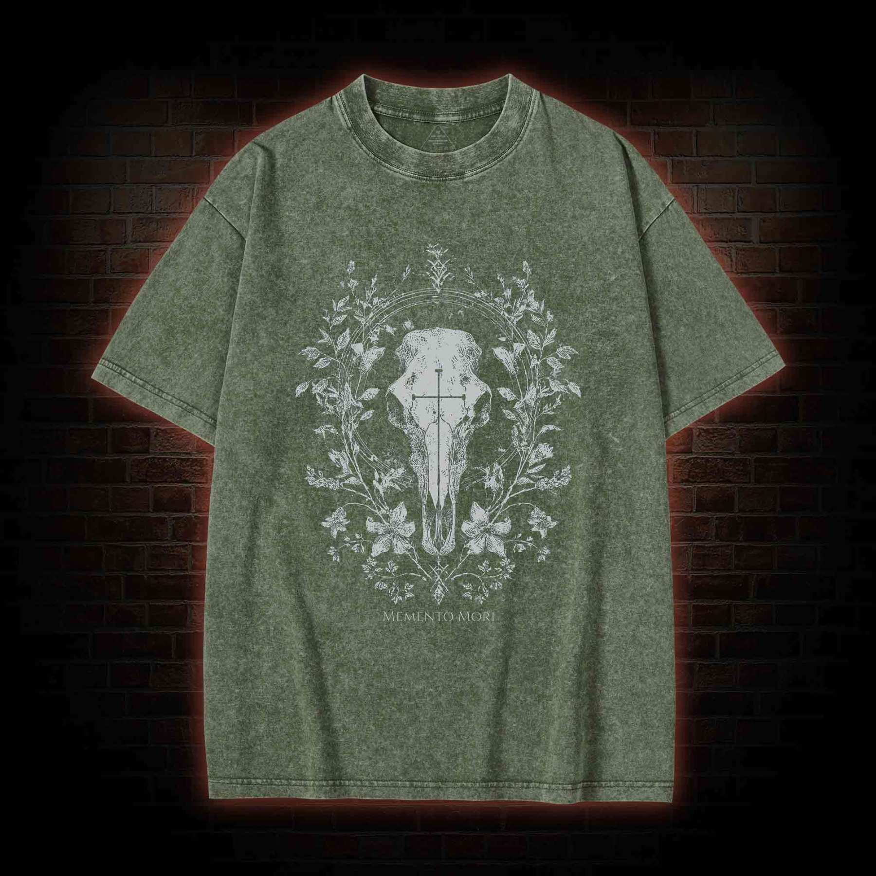 Memento Mori Skull Washed T-shirt