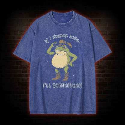 If I Shenan once... I'll Shenanigan Washed T-shirt