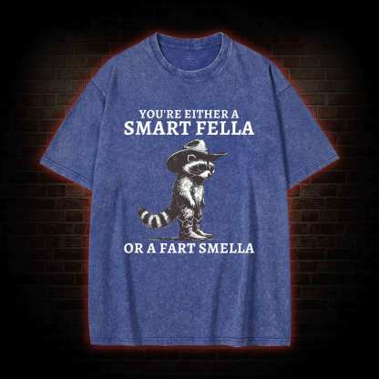 You're Either a Smart Fella or a  Fart Smella Washed T-shirt