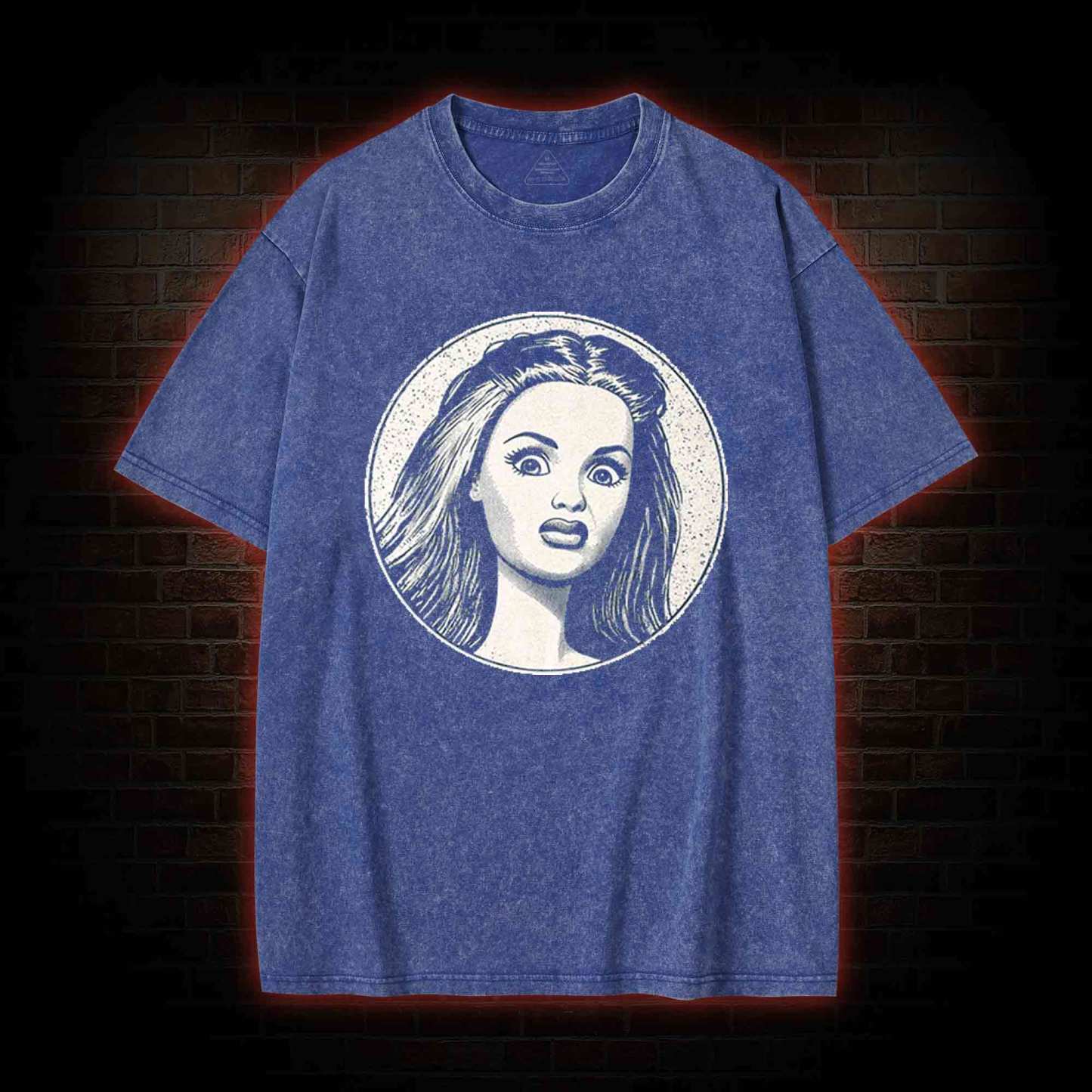 Disgusted Doll Face Washed T-shirt