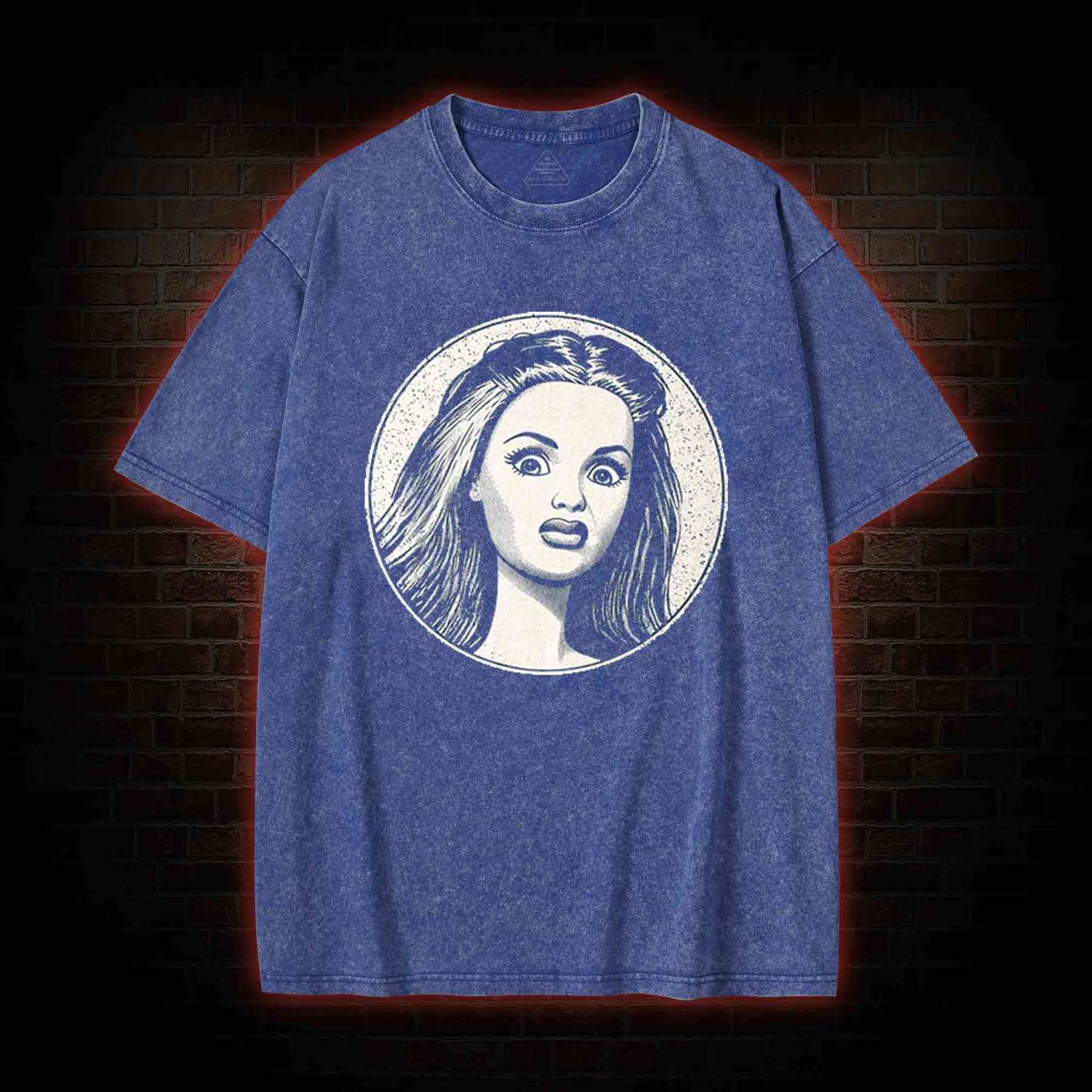 Disgusted Doll Face Washed T-shirt