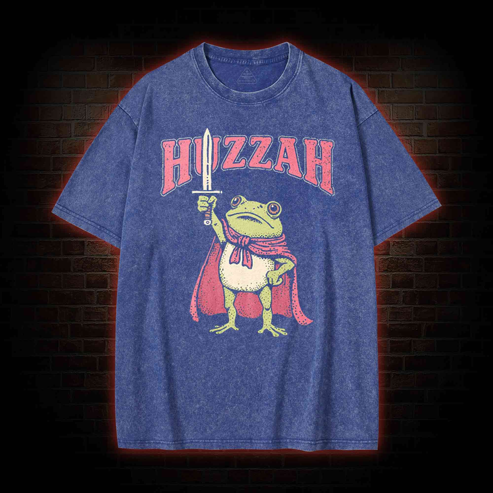 Huzzah Frog with Sword Washed T-shirt