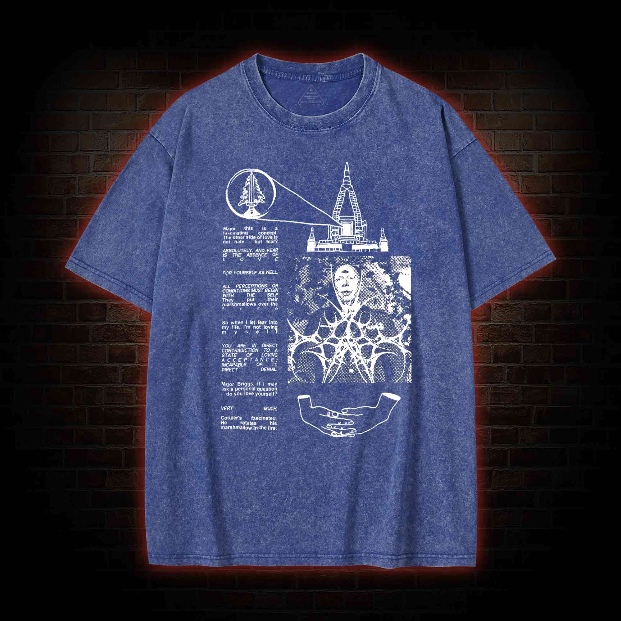 He Rotates His Marshmallow in the Fire Washed T-shirt