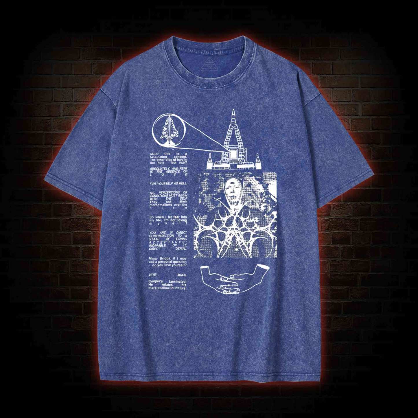 He Rotates His Marshmallow in the Fire Washed T-shirt