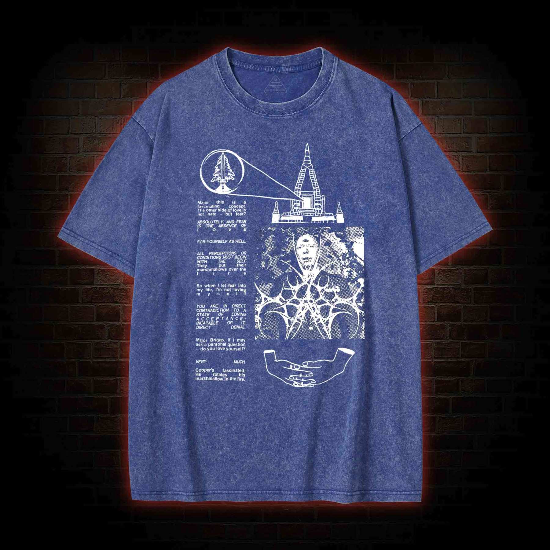 He Rotates His Marshmallow in the Fire Washed T-shirt