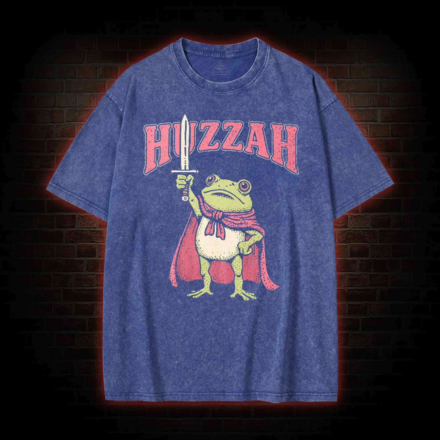 Huzzah Frog with Sword Washed T-shirt