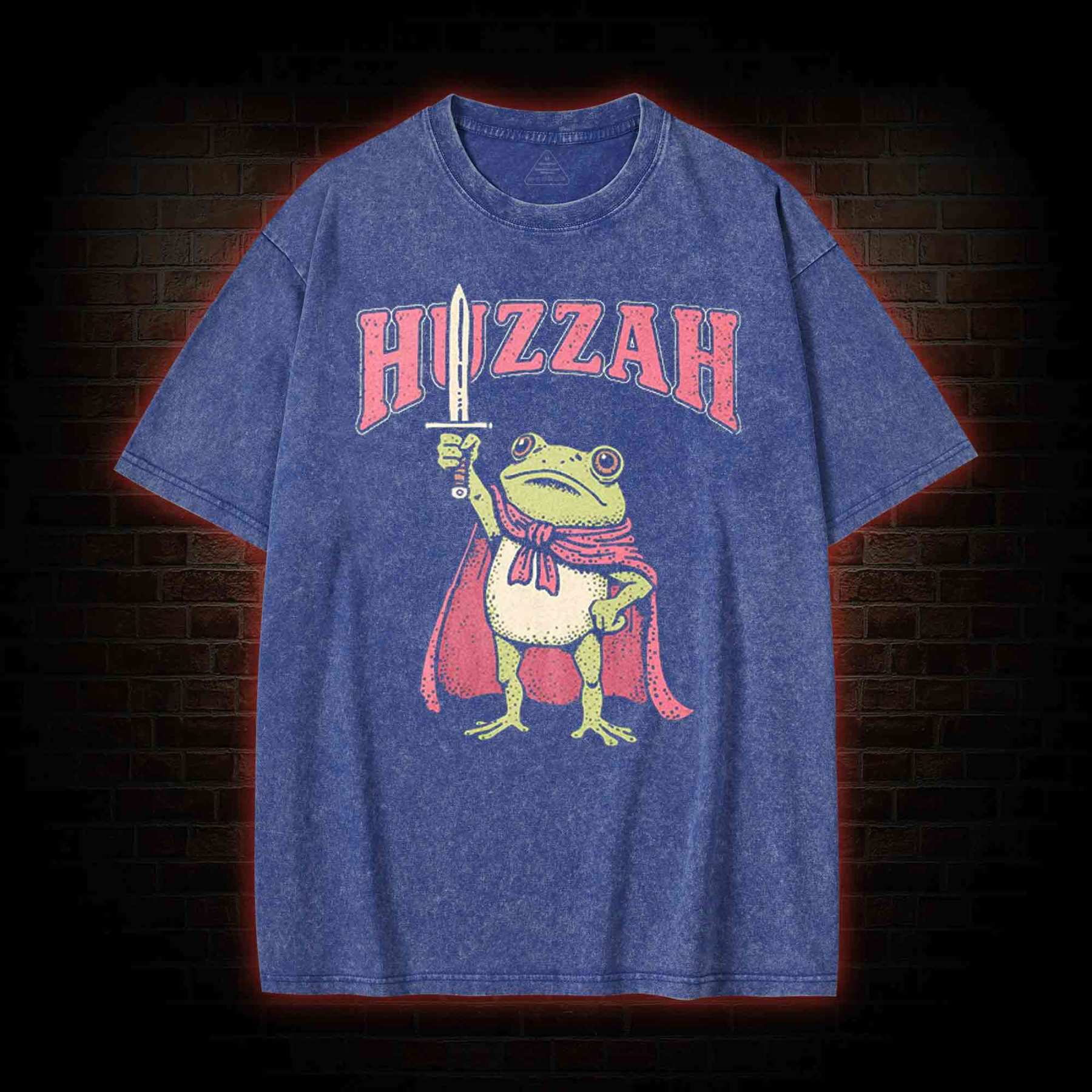 Huzzah Frog with Sword Washed T-shirt