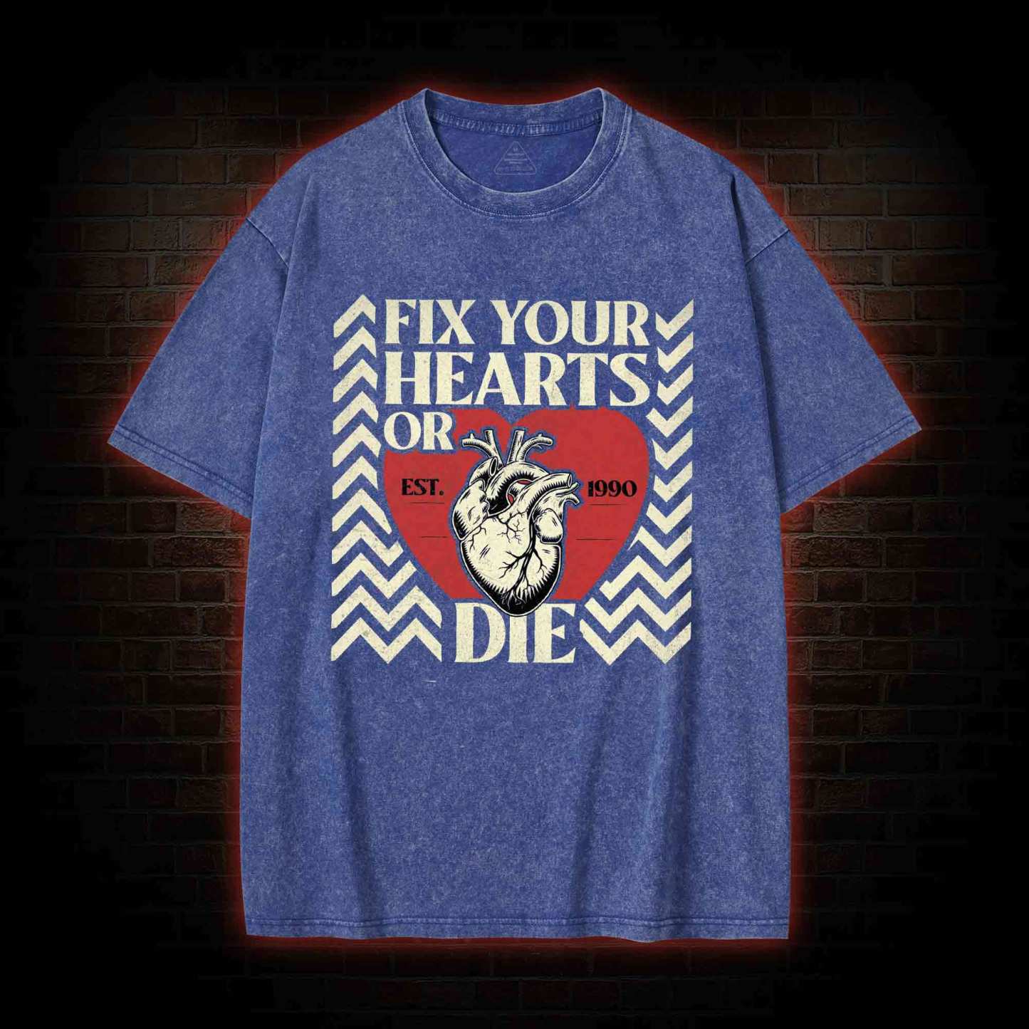 Fix Your Hearts or Die Washed T-shirt