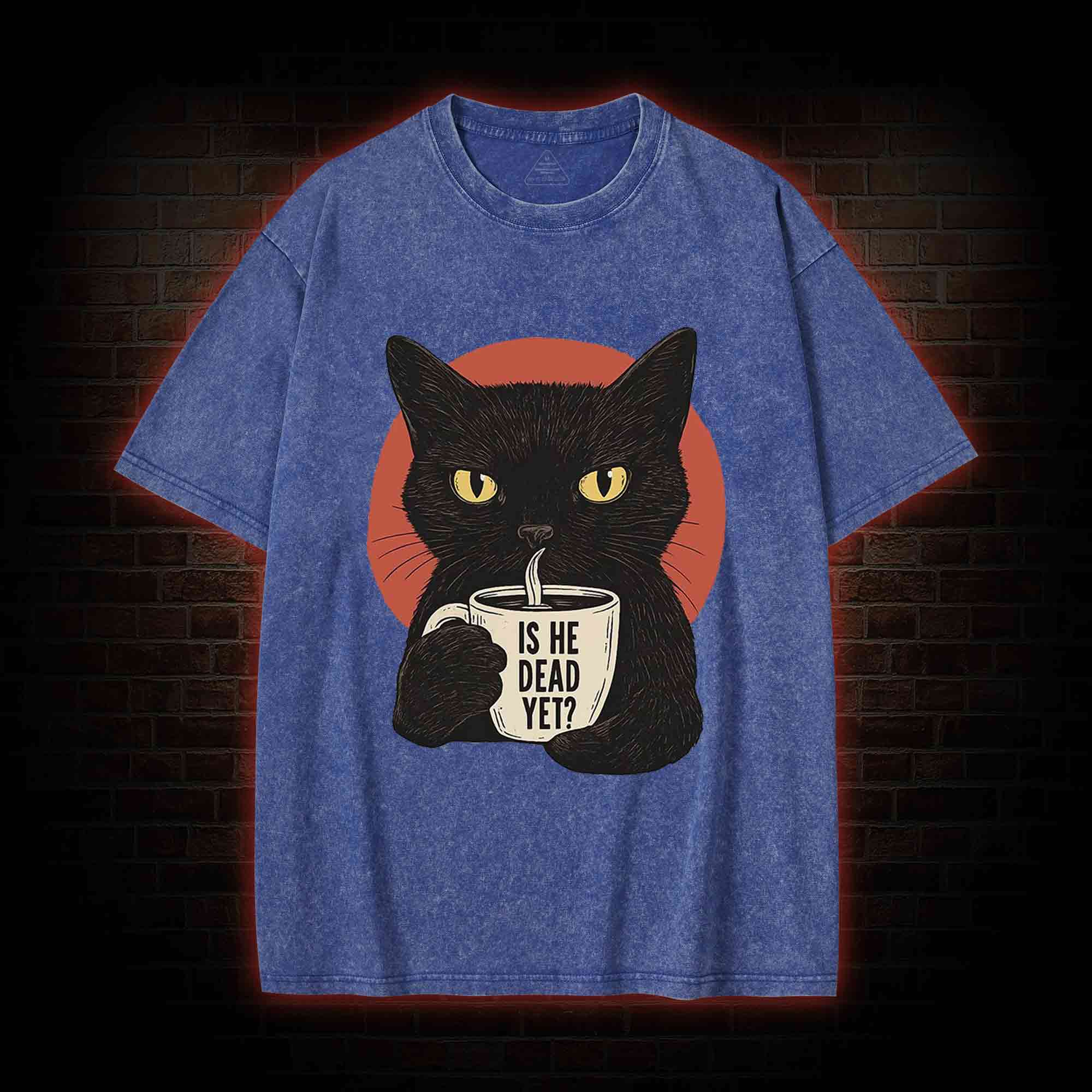 Is He Dead Yet Cat Washed T-shirt