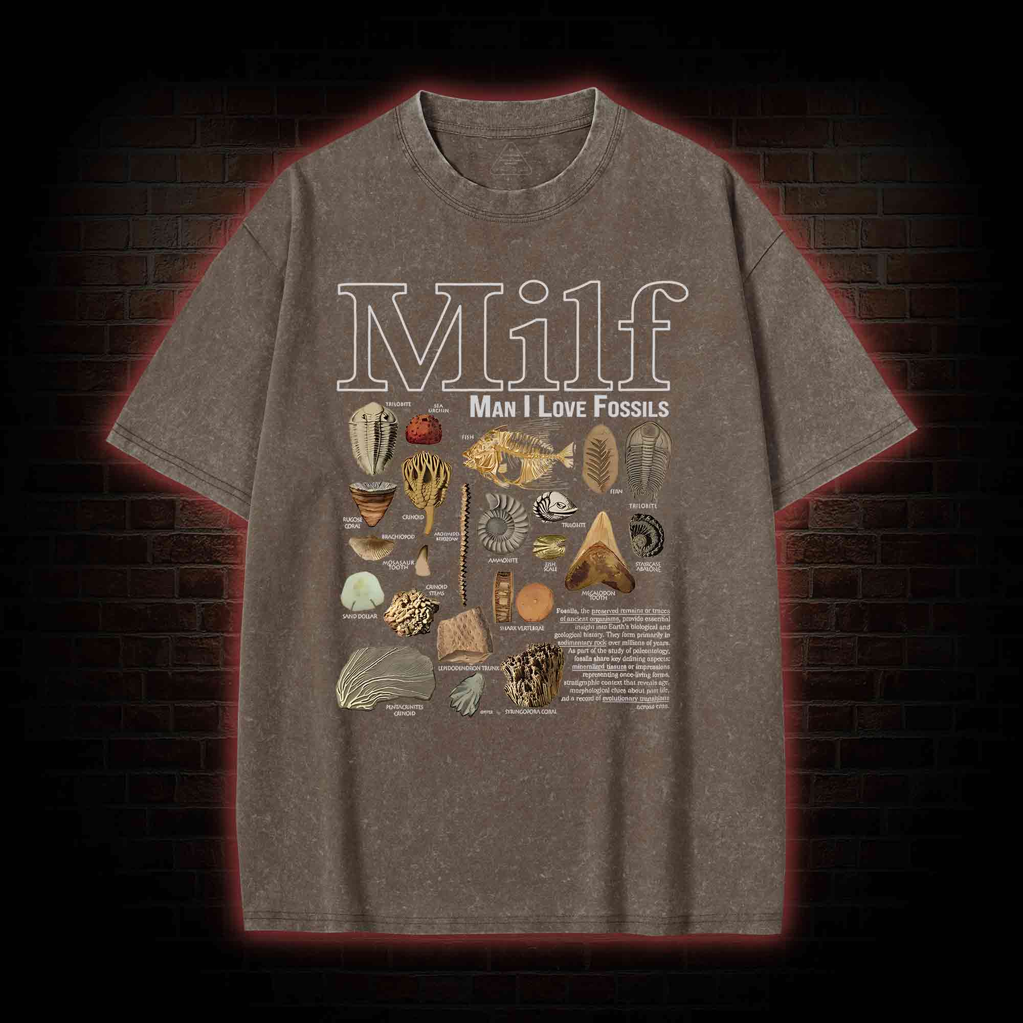 Man I Love Fossils Washed T-shirt